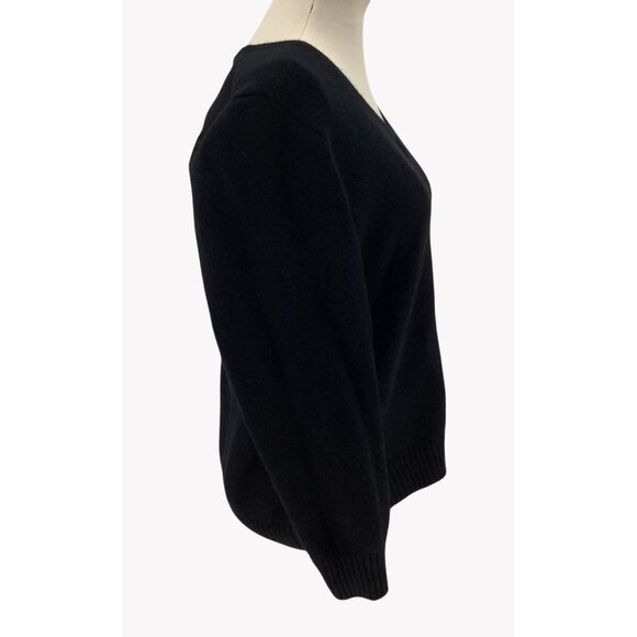 Talbots Woman 2X Black V-Neck Wool Sweater - Picture 2 of 8